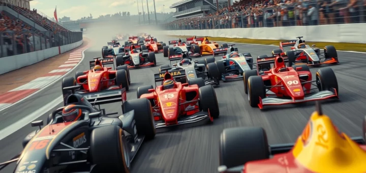 Scène de course illustrant des pilotes de F1 méconnus en action