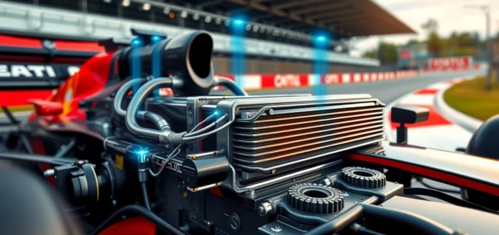 Une illustration photoréaliste des technologies de refroidissement dans les moteurs de F1.