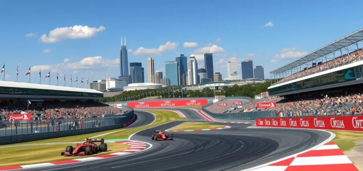 Vue photorealiste du Circuit des Amériques à Austin, illustrant les défis des pilotes de F1.
