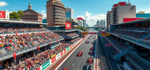 Circuit urbain de Formule 1 illustrant une course en ville