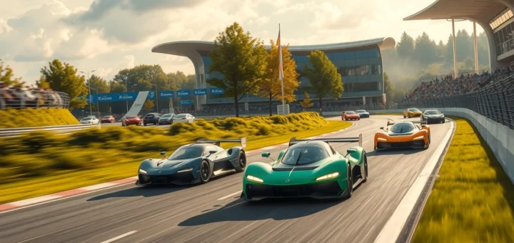 Course de voitures électriques et à hydrogène en Essonne, illustrant l'innovation et le championnat Extreme H.