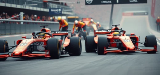 Une scène illustrant la rivalité entre pilotes et l'esprit d'équipe en Formule 1.