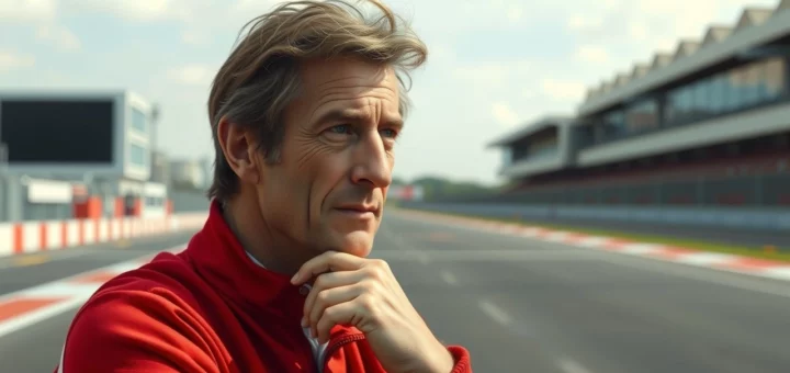 Alain Prost pensant à la conduite et à la psychologie des pilotes en Formule 1.
