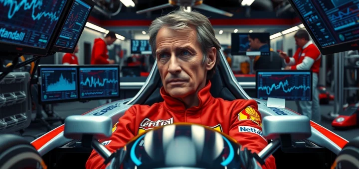 Alain Prost en train de réfléchir à l'impact de la technologie dans la Formule 1 moderne.