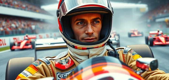 Ayrton Senna en course, symbole de sa réussite en Formule 1.