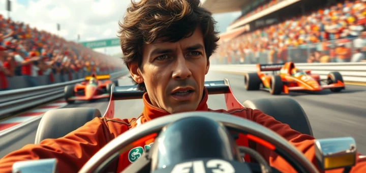 Ayrton Senna en pleine course de Formule 1, illustrant son génie de la conduite.