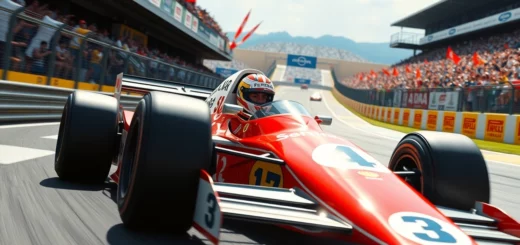 Ayrton Senna en pleine course, illustrant sa vitesse et sa maîtrise en Formule 1.