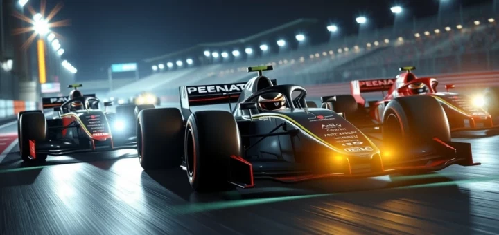 Illustration de l'évolution des systèmes d'éclairage en Formule 1