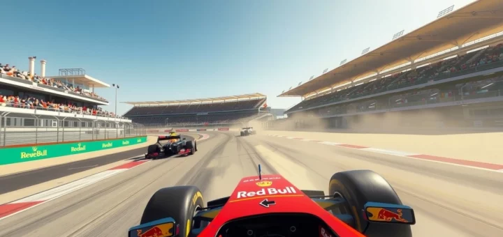 Une scène captivante de la lutte serrée entre McLaren et Red Bull lors du Grand Prix de Bahreïn 2025 sur un circuit technique.