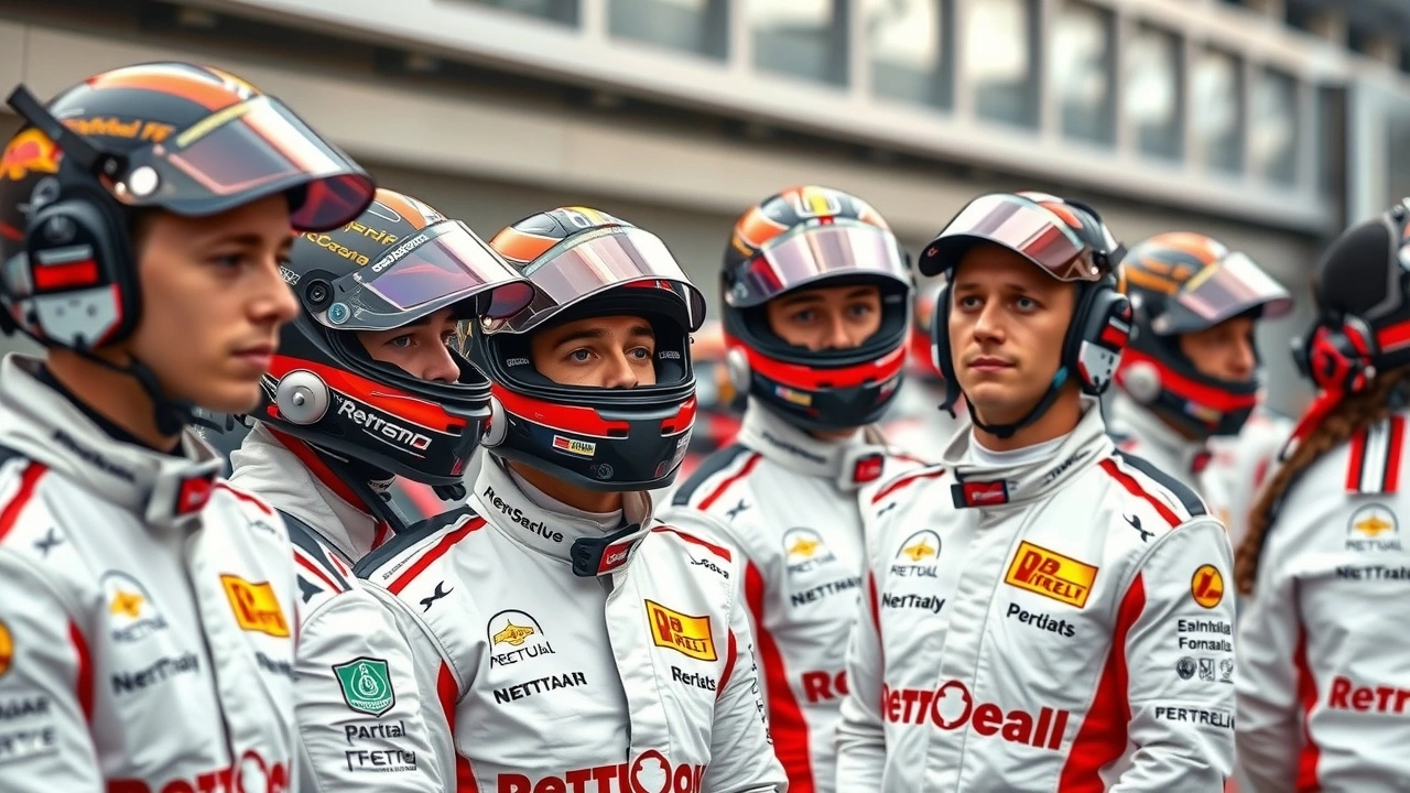 jeunes pilotes de Formule 1 lors d'un événement