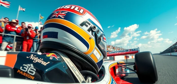 Une illustration dynamique du parcours de Nicolas Prost dans le monde de la compétition automobile.