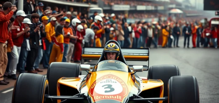 Nicolas Prost conduisant la Renault F1 RE40 lors d'un événement historique