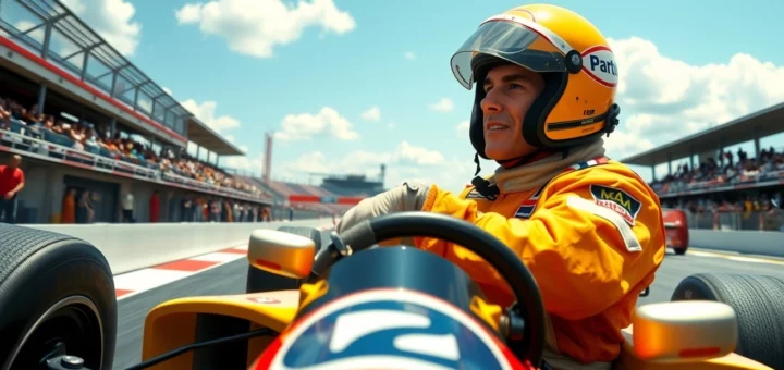 Une illustration de la résilience d'Ayrton Senna surmontant des défis pour devenir champion du monde.