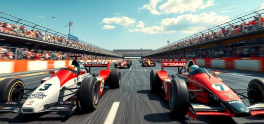 Une illustration photoréaliste des rivalités emblématiques de la Formule 1.