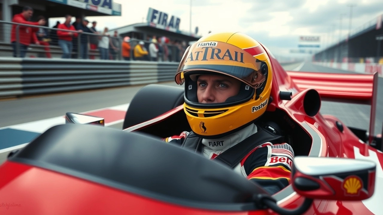 Alain Prost dans une voiture de Formule 1 en course