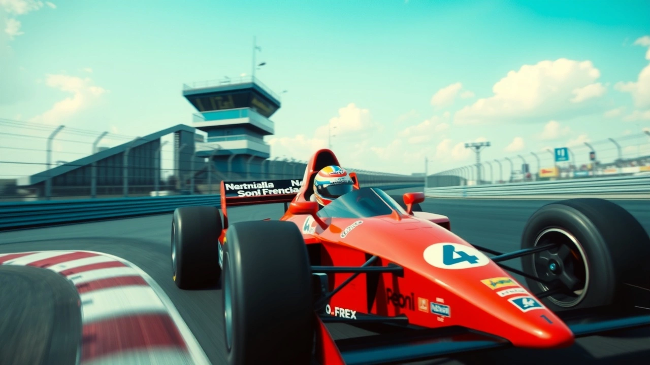 Ayrton Senna pilotant une voiture de Formule 1