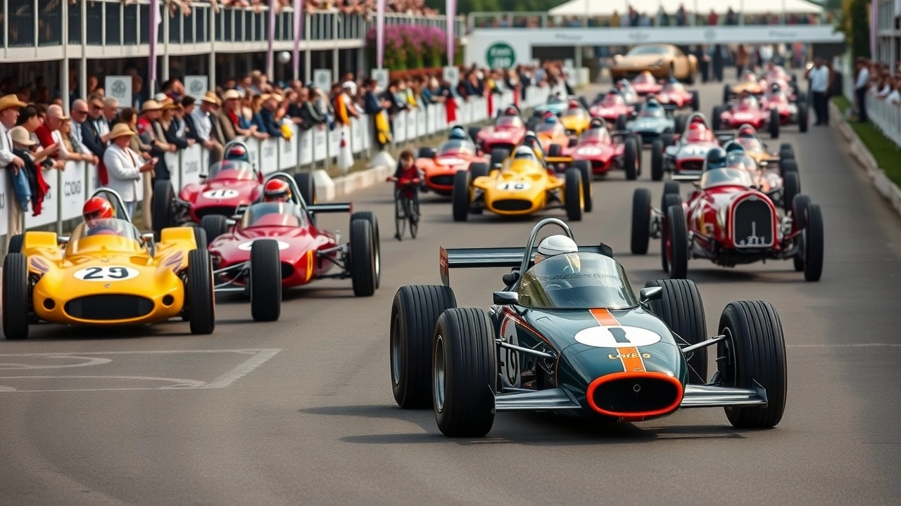 défilé de voitures classiques en hommage à Ayrton Senna