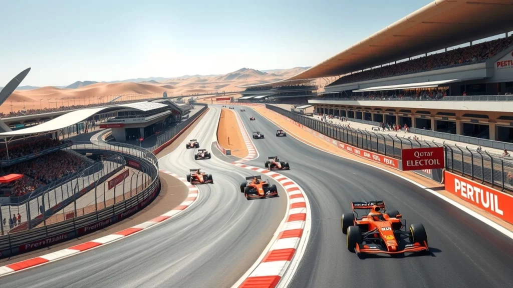 Une illustration des défis stratégiques du circuit de Bahreïn pendant les Grands Prix de Formule 1.