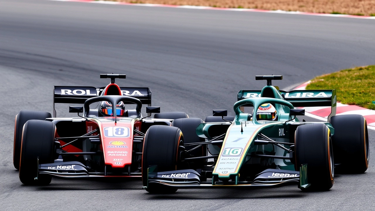 deux voitures de F1 en course sur une piste