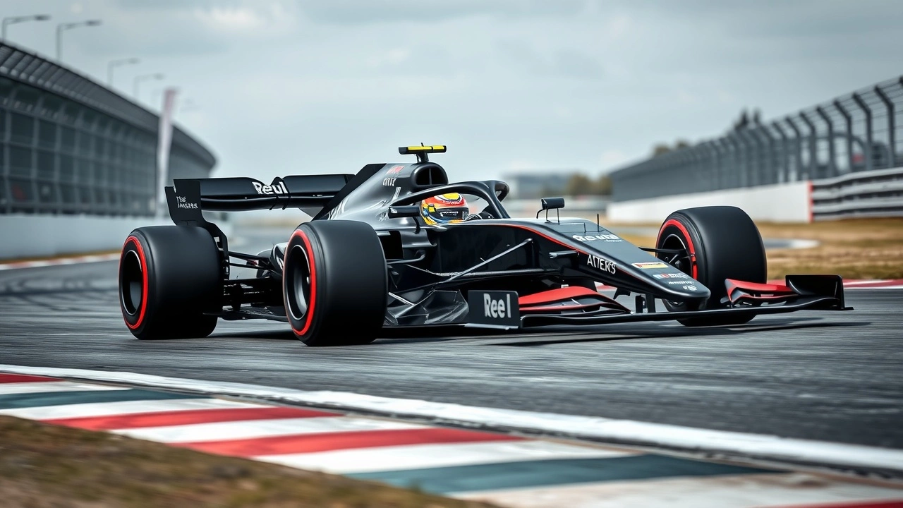 voiture de Formule 1 sur circuit en mouvement