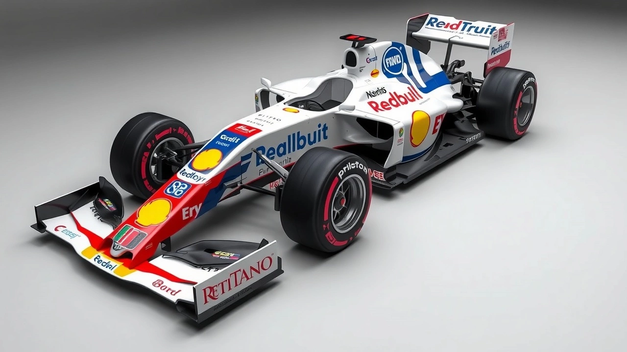 voiture de Formule 1 avec logos de sponsors