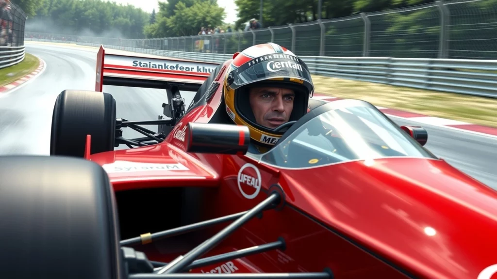 Ayrton Senna en train de conduire une voiture de Formule 1, illustrant son impact sur l'évolution technique du sport.