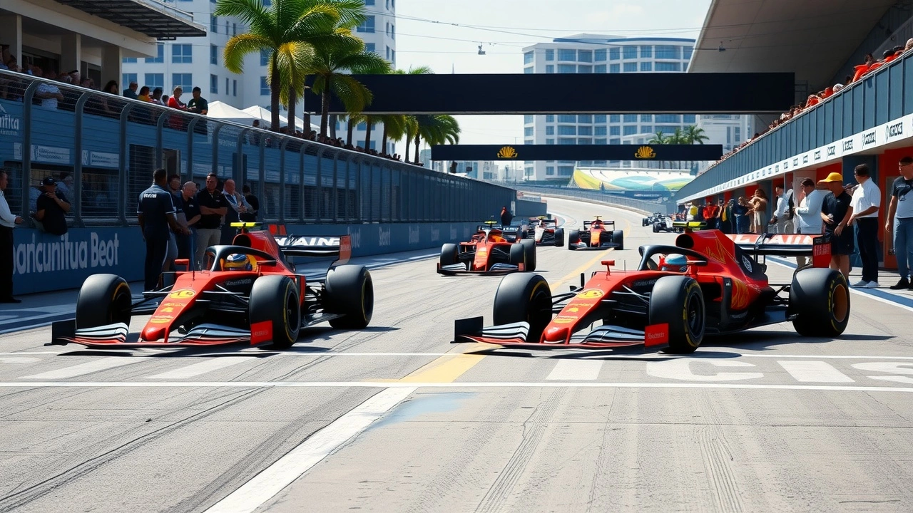 Max Verstappen et Lando Norris sur la grille de depart