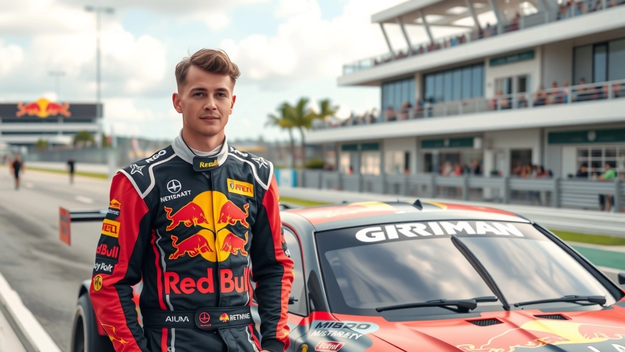 Max Verstappen devant sa voiture de course à Miami