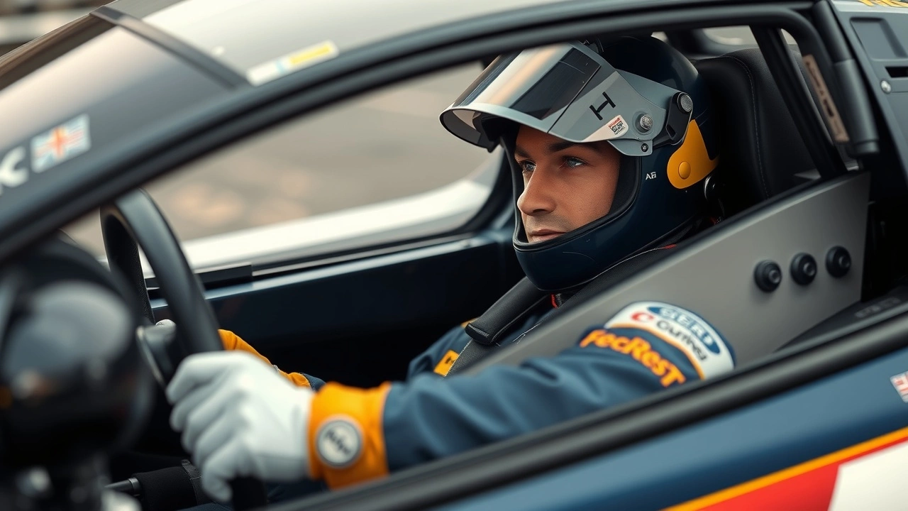 Nicolas Prost dans une voiture de course en compétition