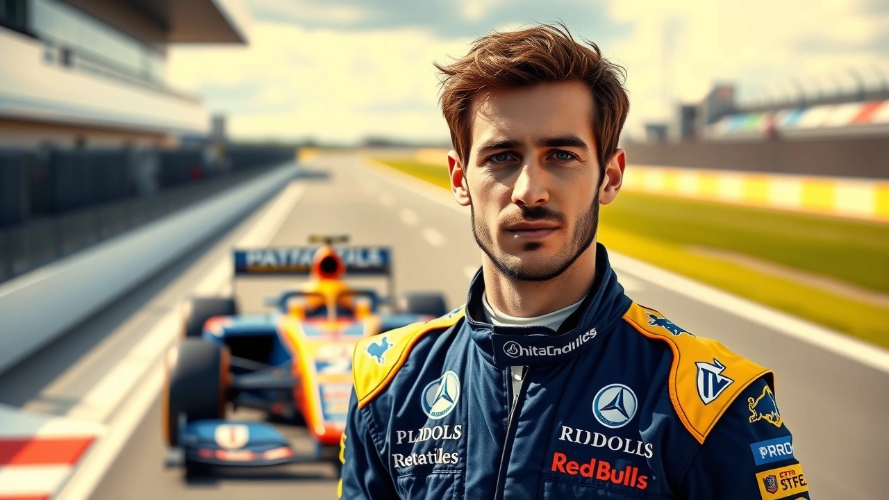 Nicolas Prost en combinaison de course près d'une voiture