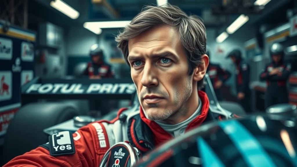 Portrait de Nicolas Prost en tenue de pilote de course, dans un environnement de sport automobile