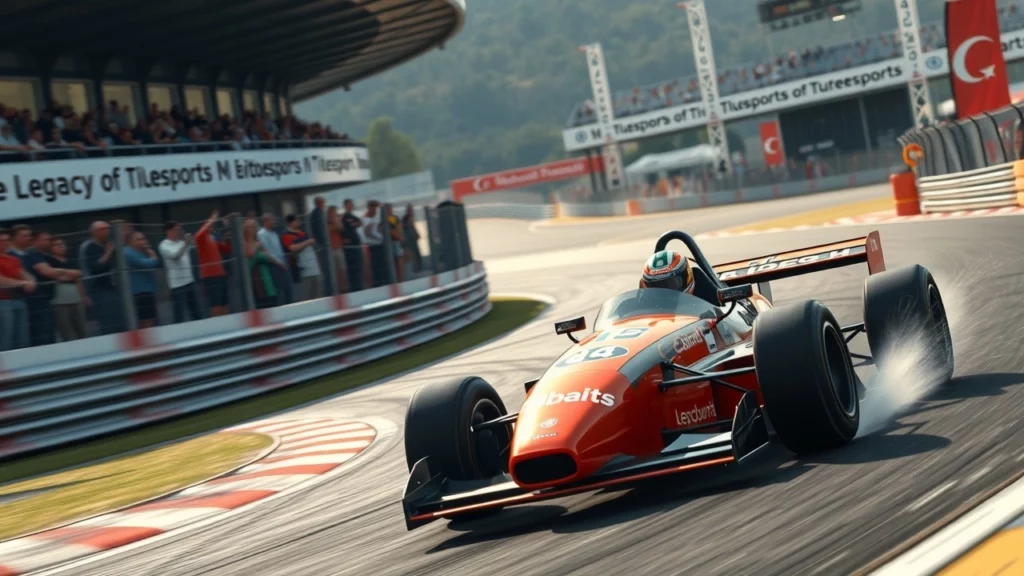 Une illustration photoréaliste de Nicolas Prost dans une voiture de course moderne, mettant en avant son impact dans le monde du sport automobile.