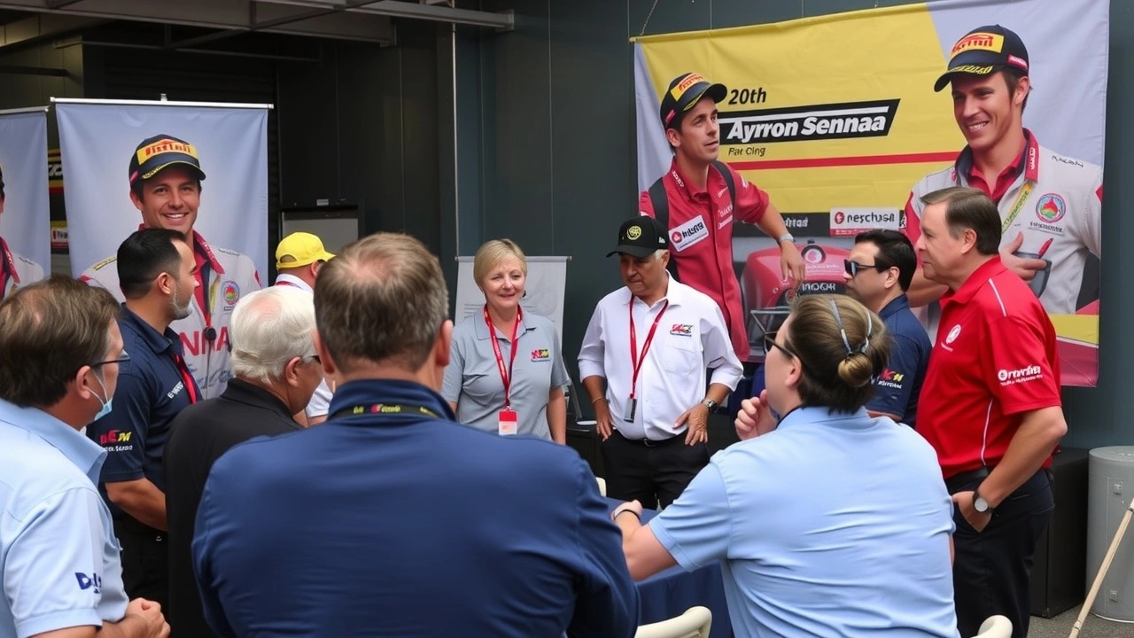 Organisateurs discutant de l'événement Ayrton Senna