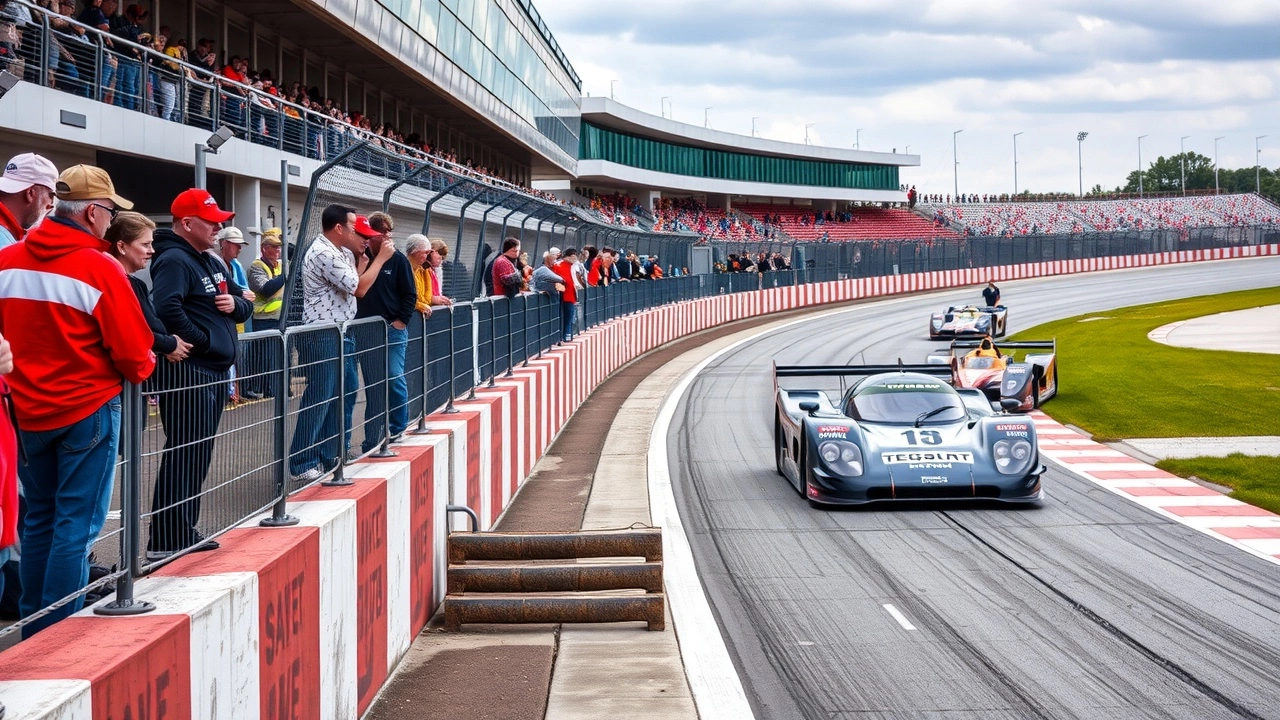 photographie d'une piste de course avec des spectateurs