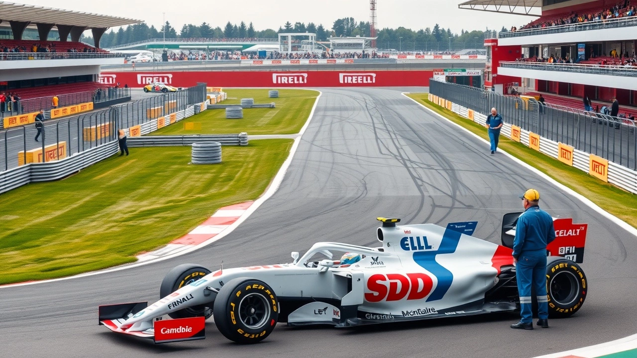une piste de Formule 1 avec des barrières de sécurité