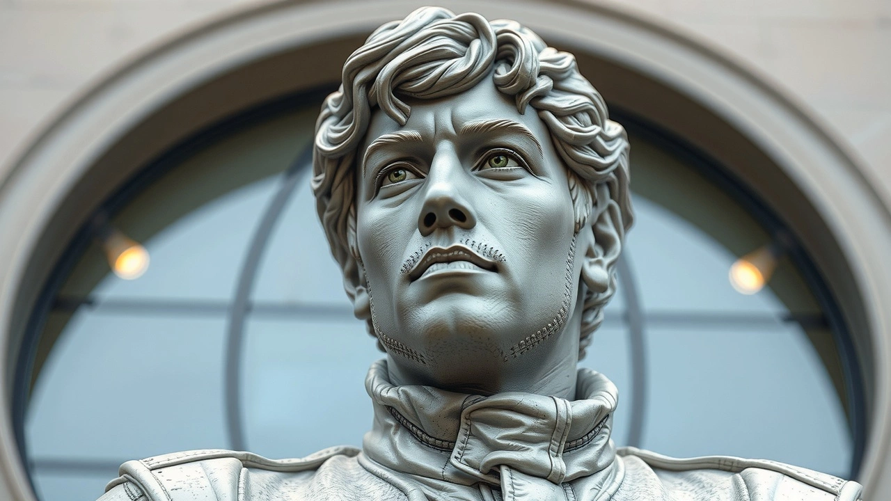 sculpture d'Ayrton Senna au Goodwood Members Meeting