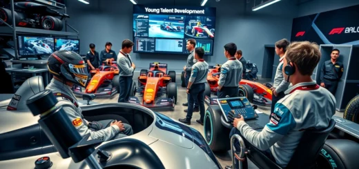 Une image illustrant le développement des jeunes talents dans une écurie de F1.