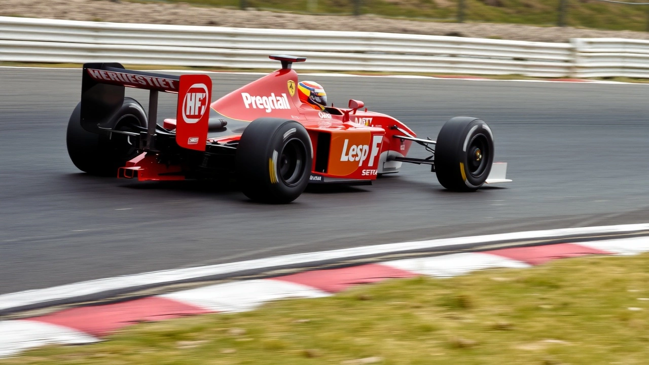 voiture de course d'Alain Prost sur un circuit