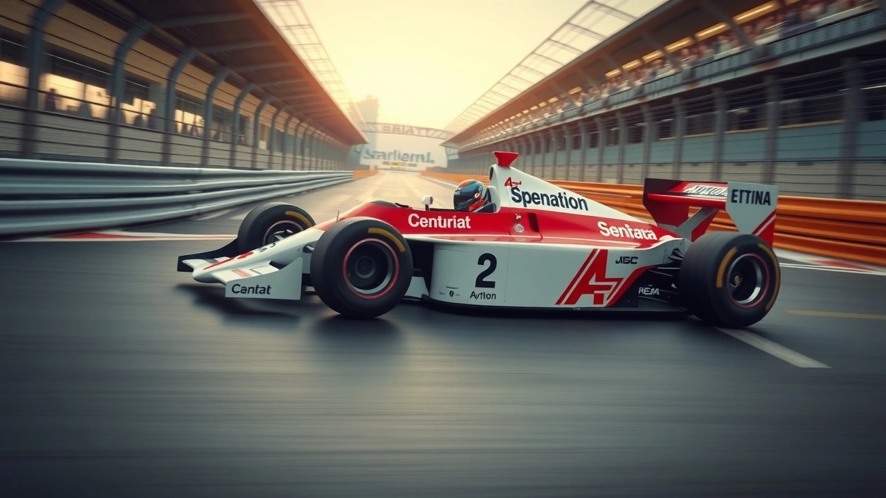 voiture de course d'Ayrton Senna sur circuit
