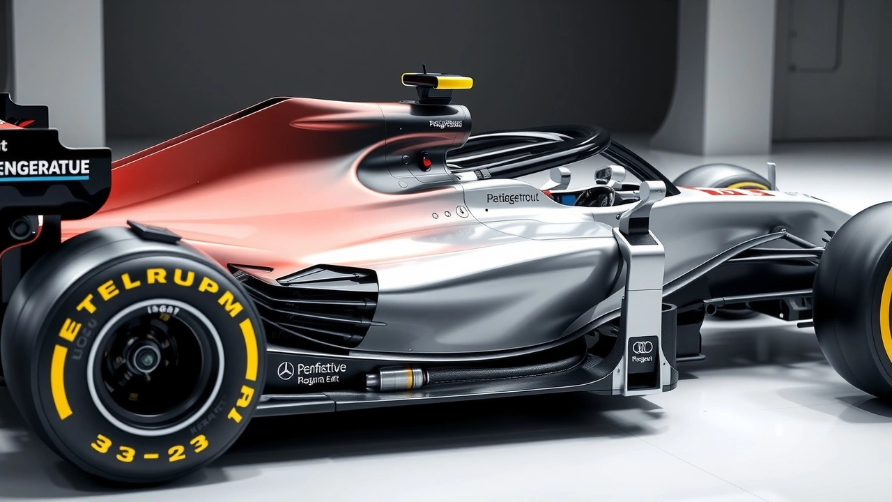 voiture de F1 avec système de freinage régénératif