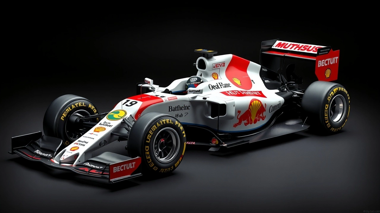 voiture de Formule 1 avec logos de sponsors