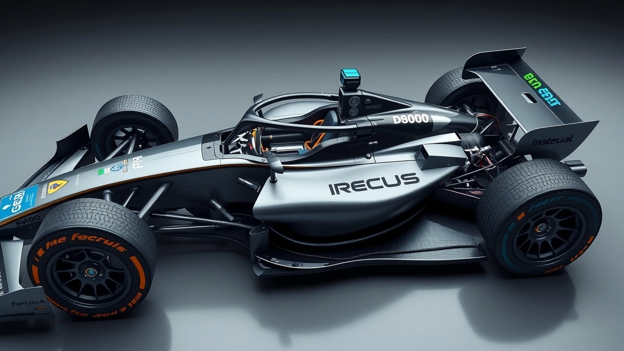 voiture de formule E avec technologie de batterie innovante