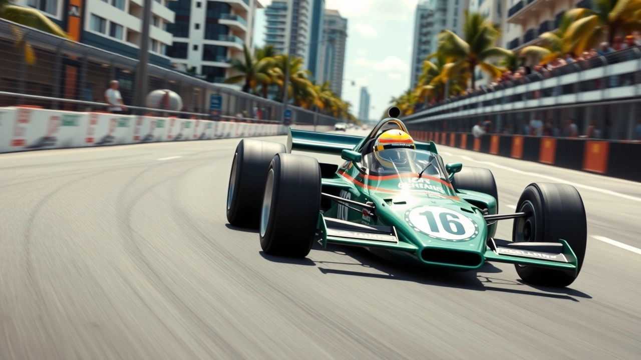 Voiture de course de Lando Norris sur circuit de Miami