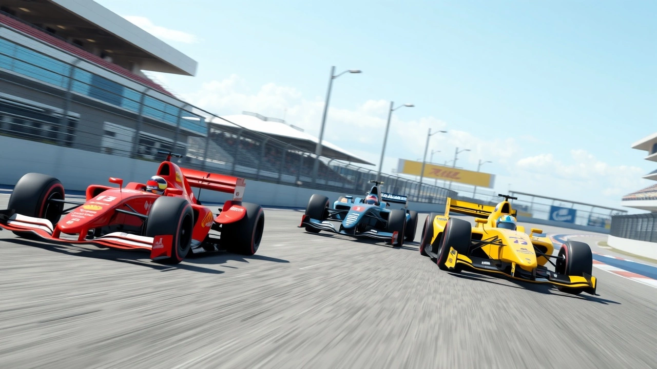 voiture de course Formule 1 sur circuit à Miami