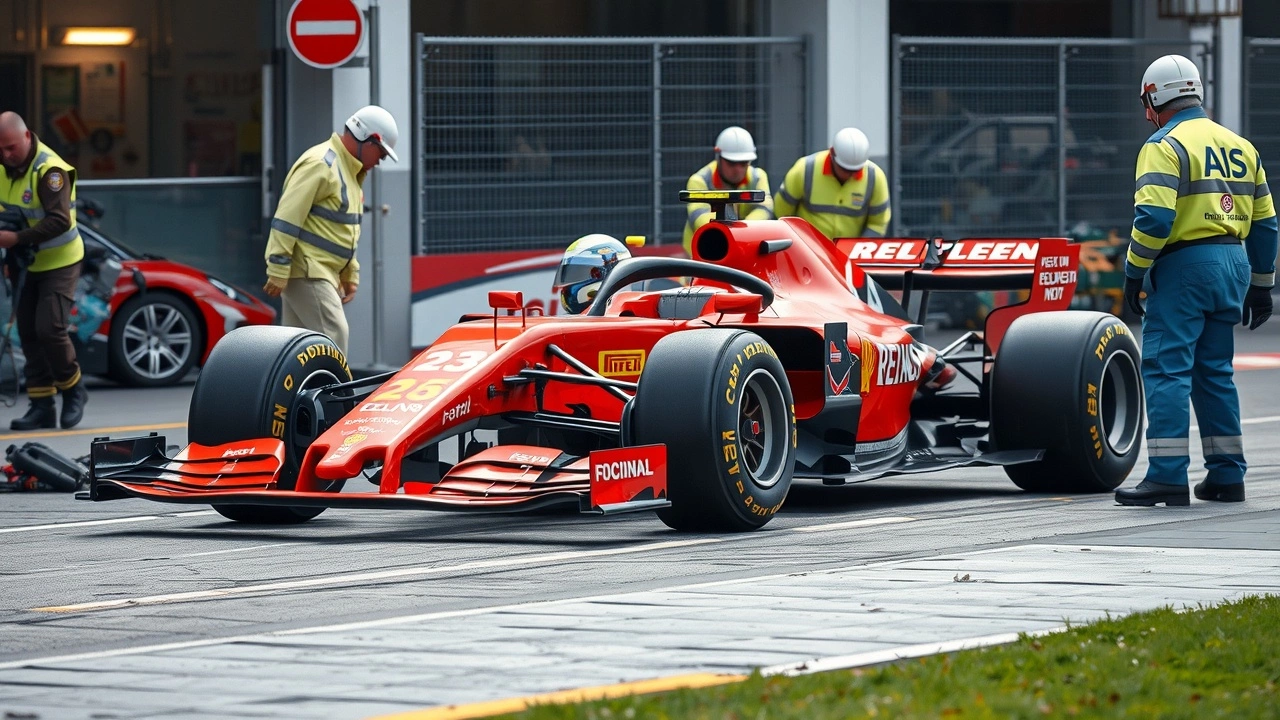 accident dans une course de Formule 1 avec assistance médicale