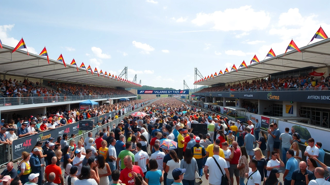 course de voitures avec foule en plein rassemblement