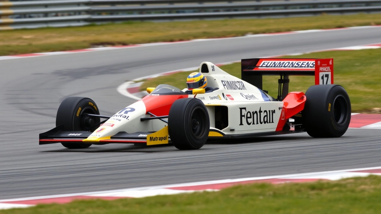 F1 car d'Ayrton Senna sur la piste