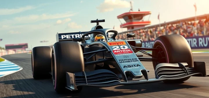 Une voiture de Formule 1 sur la piste, illustrant des innovations techniques audacieuses.