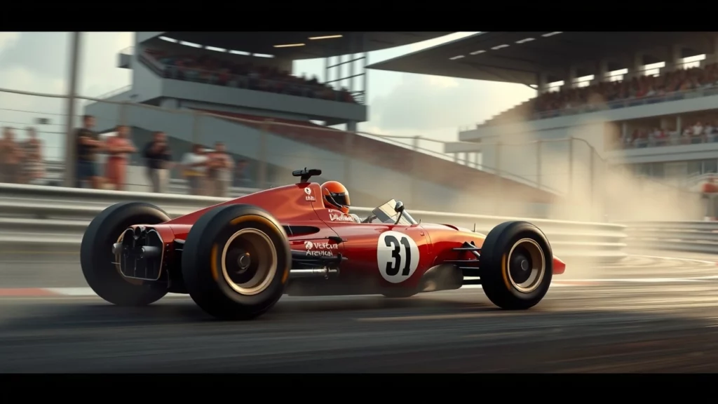 Une scène illustrant le courage et l'héritage de Jules Bianchi en F1.