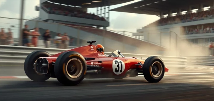 Une scène illustrant le courage et l'héritage de Jules Bianchi en F1.